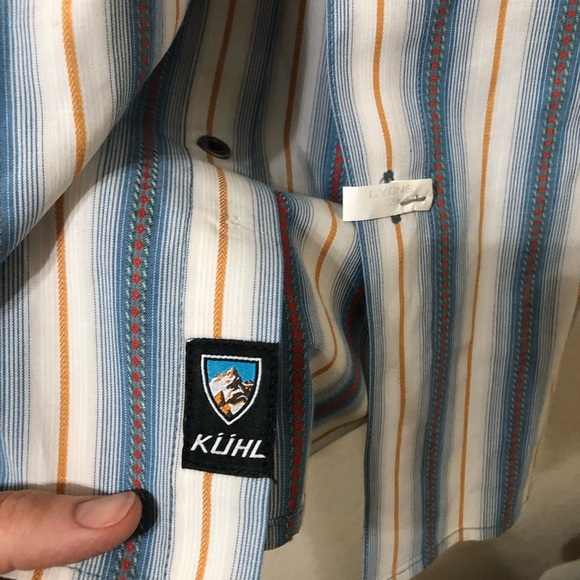 Kuhl Mens Shortsleeve Button Up Western Vintage Stripe Shirt - Size XL - Picture 4 of 9